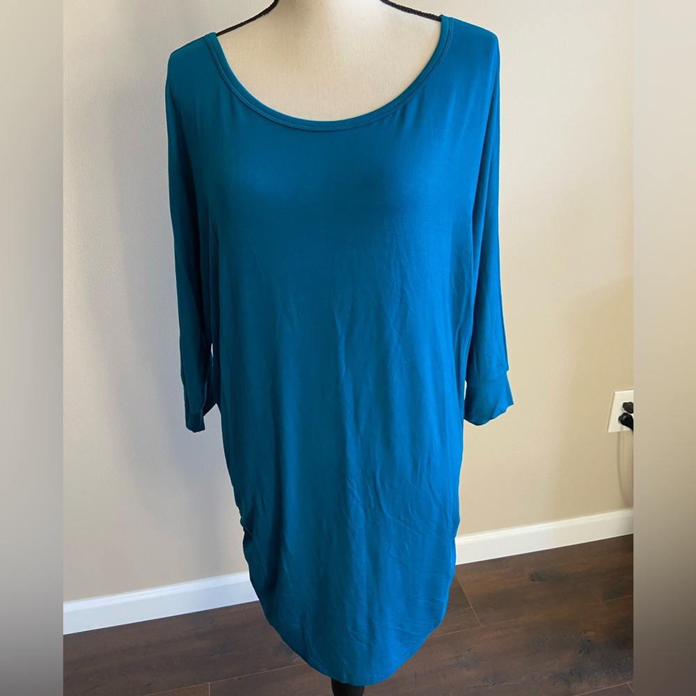 Made by Johnny Teal Short Sleeve Top NWT Size XL